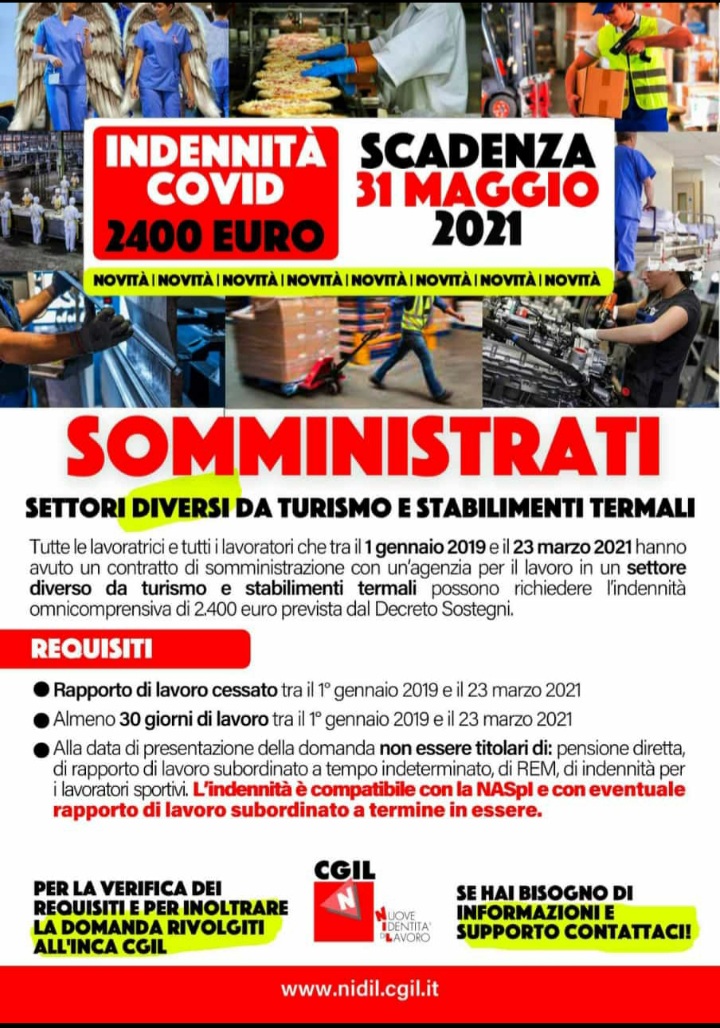 Indennità Covid Somministrati