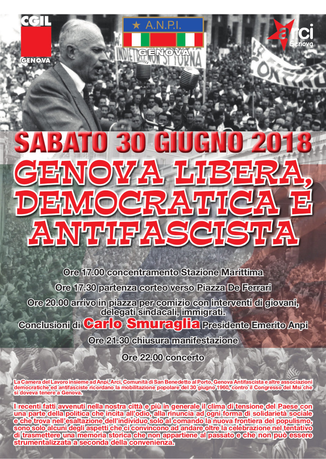 30 giugno: Genova libera, democratica, antifascista