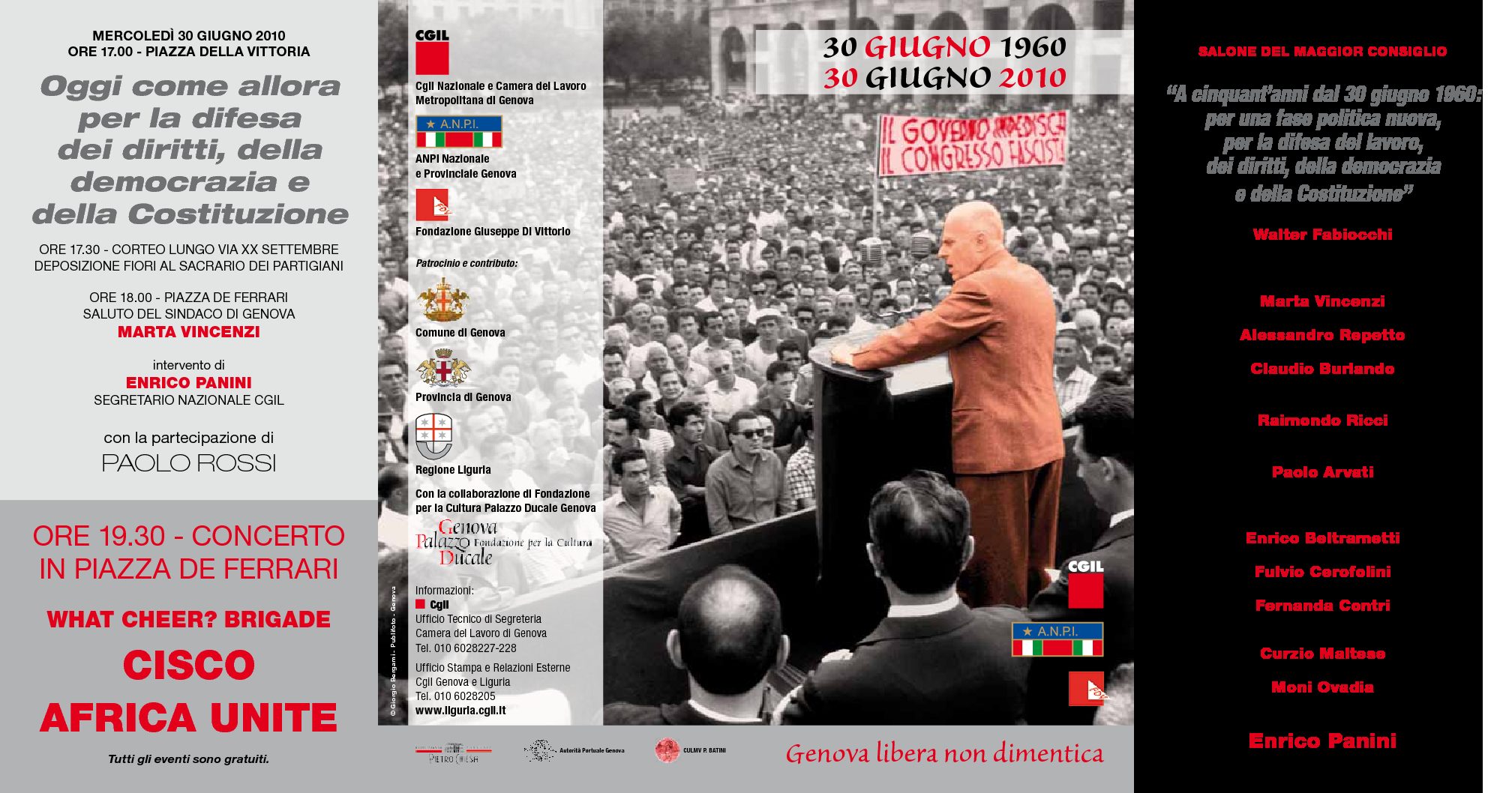 Programma per le celebrazioni del cinquantesimo anniversario dei fatti del giugno – luglio 60
