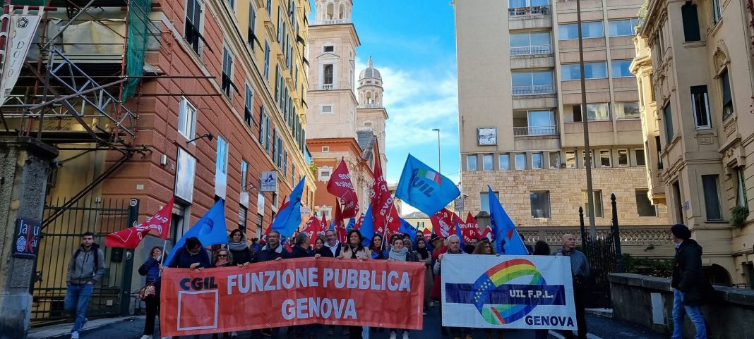 Presidio sanità Fp Cgil e Uil Fp in Regione Liguria