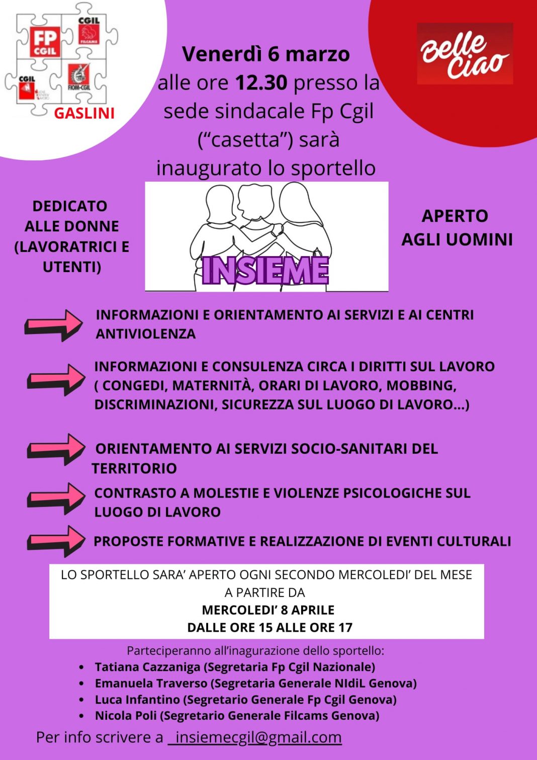 Inaugurazione sportello Fp Cgil “Insieme” 
