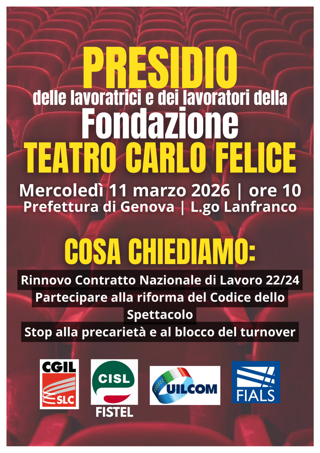 Mobilitazione nazionale del personale delle fondazioni lirico sinfoniche