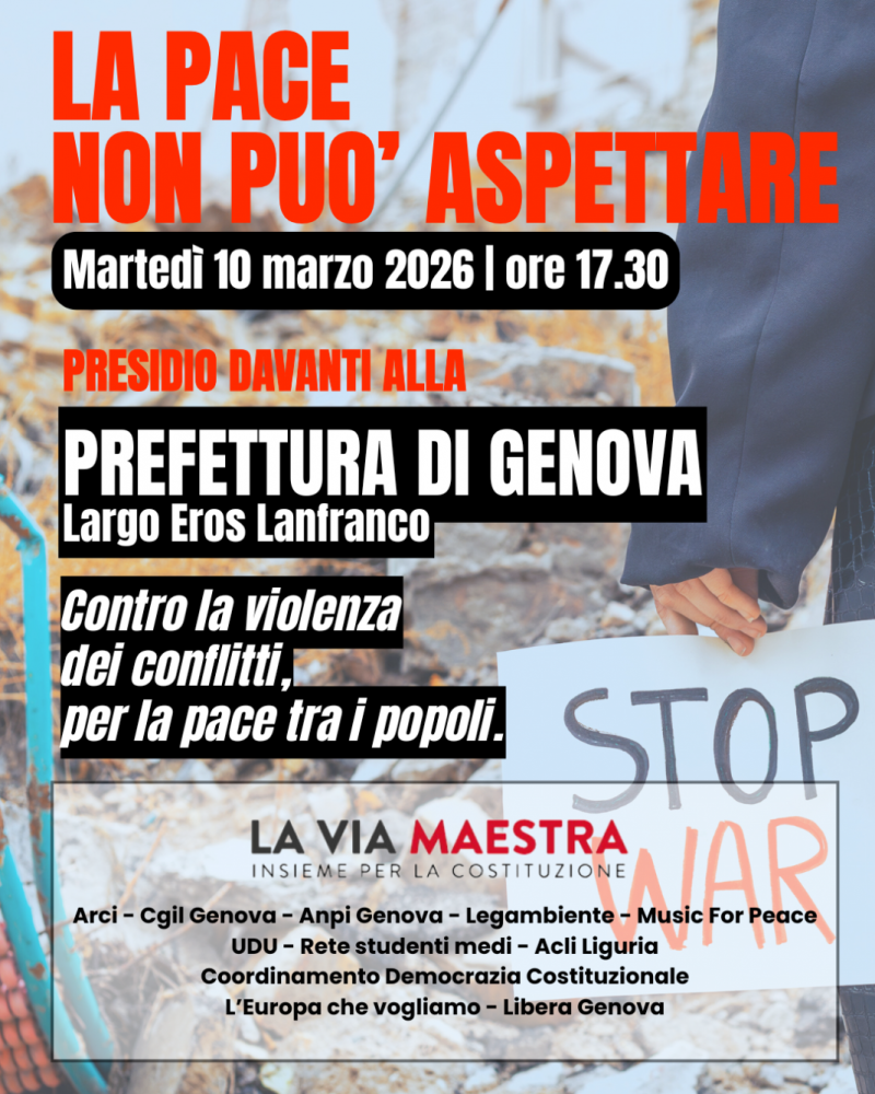 "La pace non può aspettare"