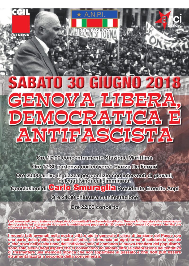 30 giugno: Genova libera, democratica, antifascista