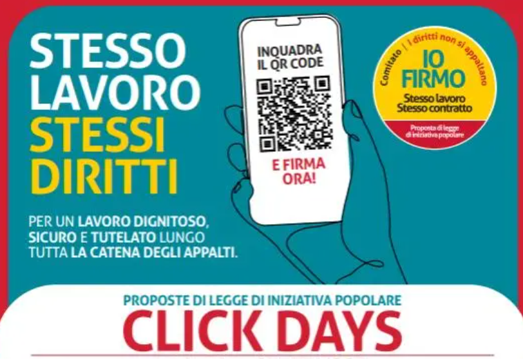 Click Days per sanità e appalti: firma le proposte di legge di iniziativa popolare della Cgil