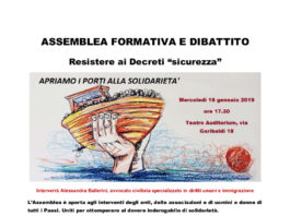 Assemblea formativa e dibattito – Resistere ai Decreti “sicurezza”