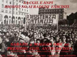 GENOVA DICE NO AI RADUNI FASCISTI volantino manifesto 4 maggio