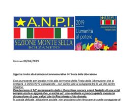 25 Aprile: Cerimonia commemorativa a Bolzaneto