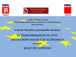 Le trasformazioni in atto nell’Europa sociale ed economica locandina seminario Cerfeda