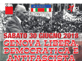 30 giugno: Genova libera, democratica, antifascista locandina 30 giugno 2018