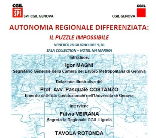 Autonomia regionale differenziata: il puzzle impossibile autonomia differenziata