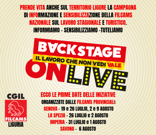 #BackStage “Il lavoro che non vedi vale”. Ecco le prime date liguri della campagna per i lavoratori stagionali nelle varie province