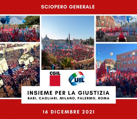 Sciopero generale: Cgil e Uil, adesioni alte con medie dell’85% in molte realtà e settori