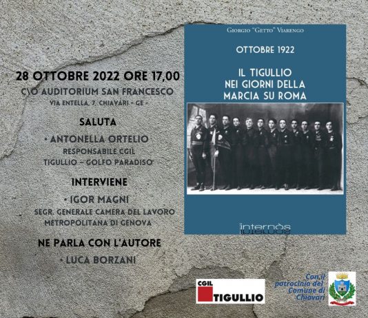 Chiavari, presentazione libro “Il Tigullio nei giorni della marcia su Roma”