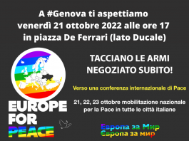 Presidio Europe For Peace “Fermate la guerra: negoziato subito” – Genova