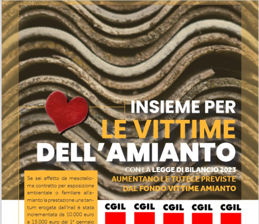 Insieme per le vittime dell’amianto. Con la legge di bilancio 2023 aumentano le tutele previste dal Fondo vittime amianto