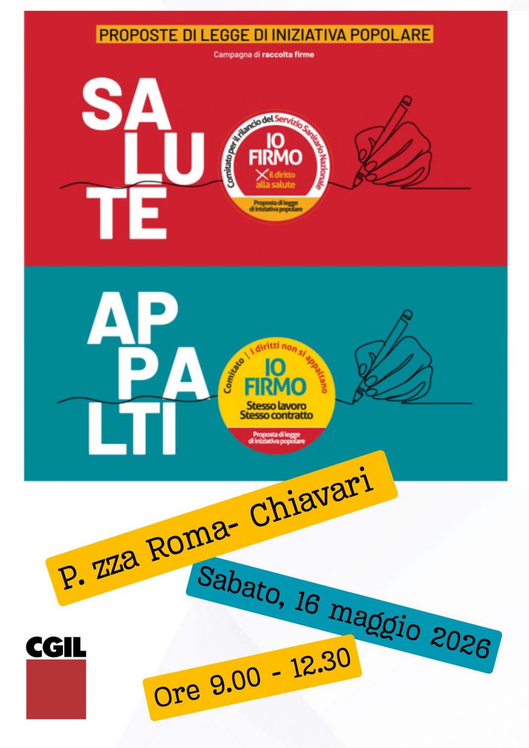 CHIAVARI raccolta firme sanita appalti