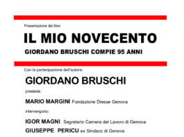 Presentazione libro Giordano Bruschi locandina il mio novecento di Bruschi