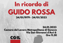 In ricordo di Guido Rossa: 24 gennaio 1979 – 24 gennaio 2023 In ricordo di Guido Rossa