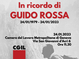 In ricordo di Guido Rossa: 24 gennaio 1979 – 24 gennaio 2023 In ricordo di Guido Rossa