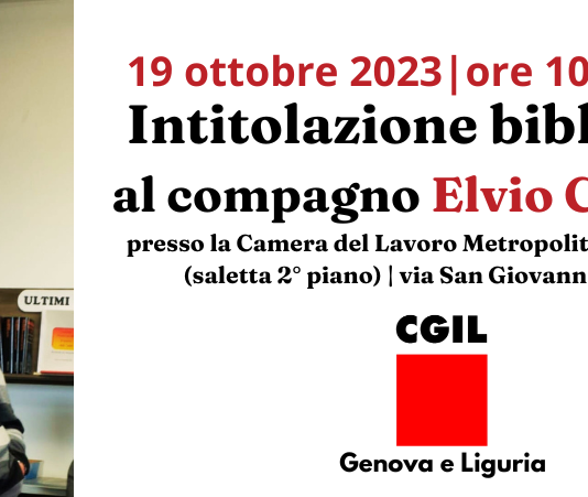 Giovedì 19 ottobre intitolazione della biblioteca Cgil al compagno Elvio Cruciani