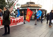 Oggi a Genova presidio lavoratori Leonardo Oggi a Genova presidio lavoratori Leonardo
