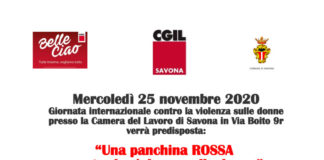 Panchina rossa cgil 25 novembre 2020