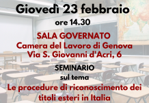 Seminario dal titolo “Le procedure di riconoscimento dei titoli esteri in Italia”