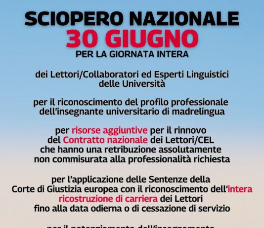 Unige sciopero lettori