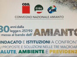 Amianto: 28 aprile, convegno nazionale Cgil, Cisl, Uil con Landini, Sbarra, Bombardieri