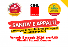 Sanità e appalti: parte la raccolta firme per due proposte di legge di iniziativa popolare. Venerdì 15 maggio 2026 ore 9,00 Giardini Luzzati. Assemblea Cgil con il Segretario Generale Maurizio Landini