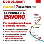 Venerdì 7 novembre a Firenze cento delegate e delegati Cgil Liguria per l’assemblea nazionale “Democrazia al lavoro”