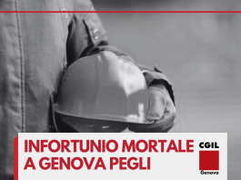 Infortunio mortale a Genova Pegli. Cgil “in tre mesi già due morti sul lavoro. Bisogna fermare la strage”. L’11 aprile sciopero per la sicurezza.
