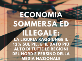 Economia sommersa ed illegale: la Liguria raggiunge il 12% sul PIL. E’ il dato più alto di tutte le regioni del nord e persino della media nazionale