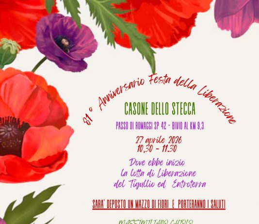 81° anniversario della Festa di Liberazione: lunedì 27 aprile 2026 commemorazione presso il Casone dello Stecca Passo di Romaggi in Val Cichero