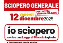 Venerdì 12 dicembre sciopero generale Cgil contro legge di bilancio ingiusta. Manifestazione a Genova volantino sciopero 12 dicembre