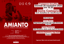 Proiezione docufilm “Amianto. Genova: storia di una lotta operaia” alla Soms della Castagna il 20 novembre