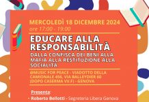 Educare alla responsabilità: dalla confisca dei beni alla mafia alla restituzione alla socialità – mercoledì 18 dicembre 2024 ore 17 Music for Peace