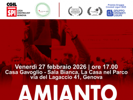 “Amianto Genova: storia di una lotta operaia” : venerdì 27 febbraio 2026 ore 17.00 presso la Casa nel Parco – Via Lagaccio 41
