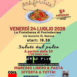 Torna la Pastasciutta Antifascista: appuntamento venerdì 24 luglio 2026 presso La Fratellanza di Pontedecimo