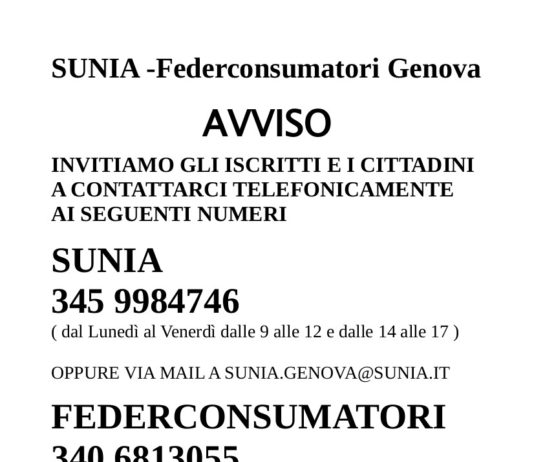 sunia e federconsumatori