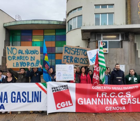 Ospedale Gaslini. Presidio e volantinaggio dei sindacati. FP CGIL, CISL FP e UIL FPL: “Rispetto per chi rende l’ospedale un’eccellenza”
