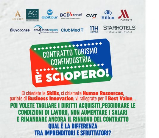 Turismo, venerdì 9 agosto sciopero per rinnovo contratto: presidio regionale a partire dalle ore 10.00 davanti allo Starhotels President in Corte Lambruschini a Genova