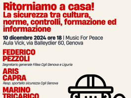 “Ritorniamo a casa! La sicurezza tra cultura, norme, controlli, formazione ed informazione” – martedì 10 dicembre ore 18 Music For Peace